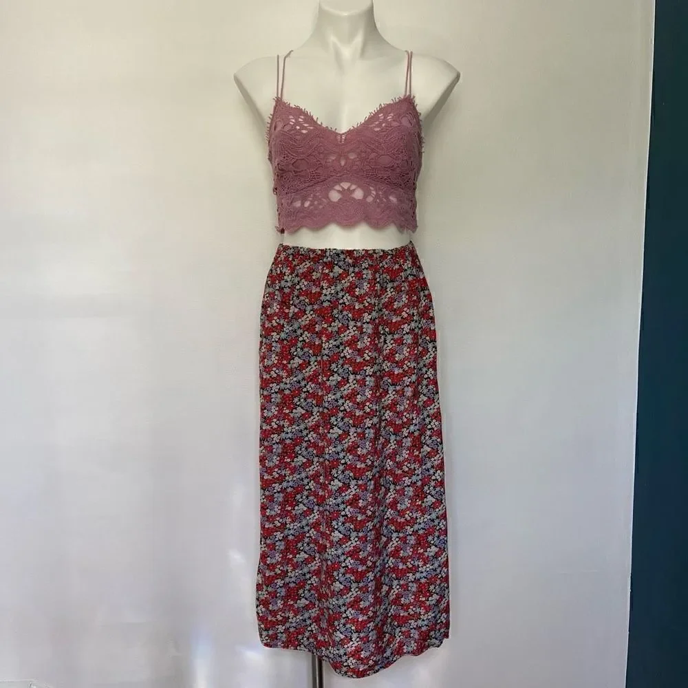 90s Mini floral Y2K Midi Skirt